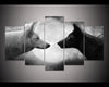 HD Print 5 pcs Black & White Wolf Canvas Wall Art - Wolves Landing