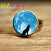 Adjustable Howling Wolf Rings Perfect for Gifts - Wolves Landing