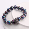 Unique Wolf Head Black Matte Onyx Beads Charm Bracelets for Men - Wolves Landing