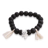 Unique Wolf Head Black Matte Onyx Beads Charm Bracelets for Men - Wolves Landing