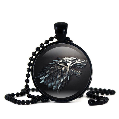 Unisex Dire Wolf Art Picture Pendant Necklace Chain - Wolves Landing