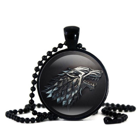 Unisex Dire Wolf Art Picture Pendant Necklace Chain - Wolves Landing